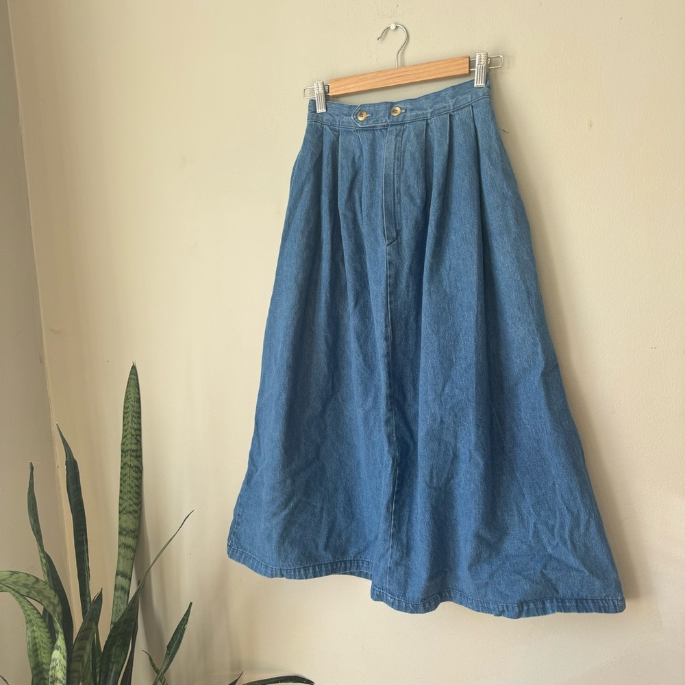 Vintage Denim Maxi Skirt